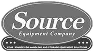 Black and white Source Equipment Company logo with stylized white text on a dark oval background.